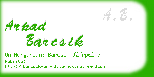 arpad barcsik business card